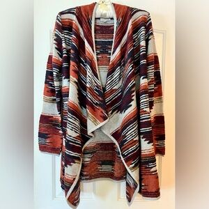 Lucky Brand Aztec design open sweater